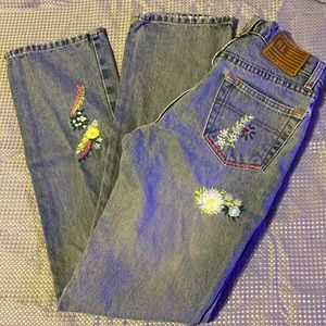 Vintage Ralph Lauren distressed jeans with cute embroidery size 2